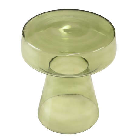 Designer side table in transparent green glass | Hortense Collection