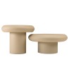 Set of 2 mushroom-shaped coffee tables in matt beige iron | Hortense Collection
