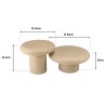 Set de 2 tables basses forme champignon en fer beige mat | Collection Hortense