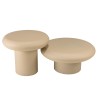 Set of 2 mushroom-shaped coffee tables in matt beige iron | Hortense Collection