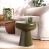 Designer side table in pine green iron | HORTENSE collection