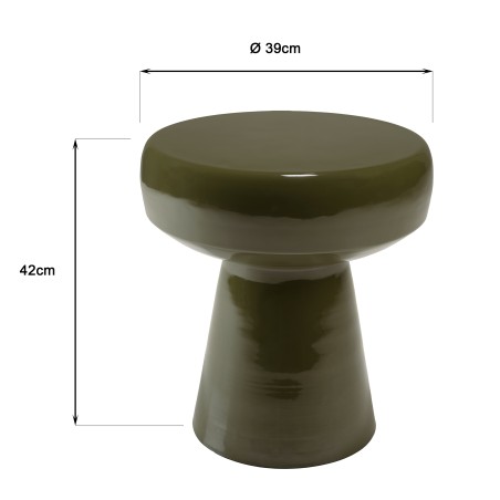 Table d'appoint design en fer couleur vert sapin | Collection HORTENSE