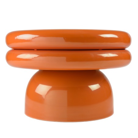 Designer side table in fluorescent orange iron | Hortense Collection