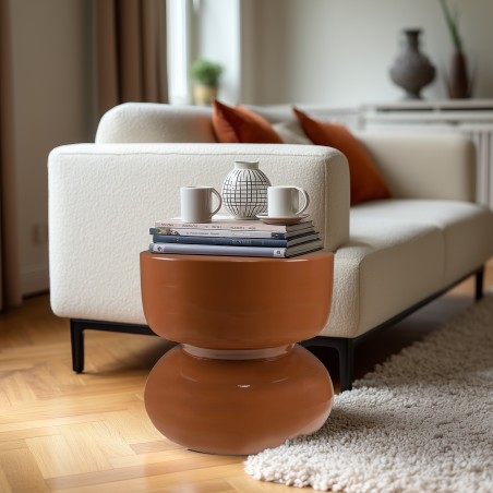 Table d'appoint design en fer couleur brun | Collection Hortense