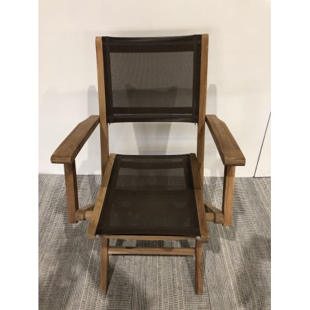 SECONDE MAIN - Fauteuil pliant textilène couleur taupe