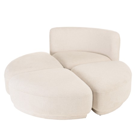 Set: 1-seater sofa with backrest + 3 footstools | LEOPOLD Collection