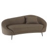 3-seater sofa in taupe bouclé fabric with curved backrest and metal legs | Leopold Collection