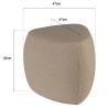 Pouf forme galet n°1 en tissu effet velours beige foncé | Collection Leopold