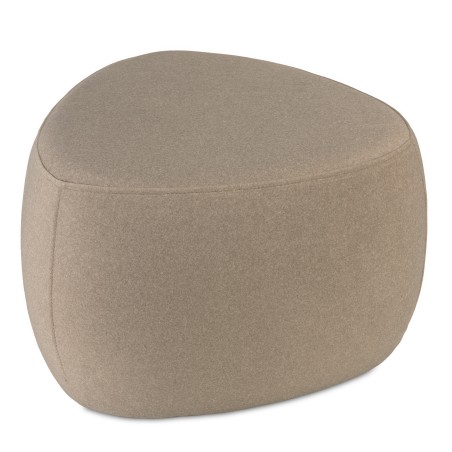 Pebble-shaped pouffe no. 2 in dark beige velvet-effect fabric | Leopold Collection