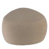 Pouf forme galet n°3 en tissu effet velours beige foncé  | Collection Leopold