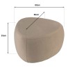Pebble-shaped pouffe no. 3 in dark beige velvet-effect fabric | Leopold Collection