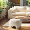 Pouf forme design n°1 en tissu petite bouclette beige | Collection Leopold
