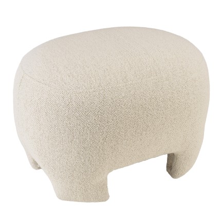 Designer pouffe no. 1 in beige small bouclé fabric | Leopold Collection