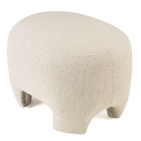 Designer pouffe no. 1 in beige small bouclé fabric | Leopold Collection