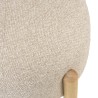 Pouf en tissu effet laine beige et pieds bois | Collection Leopold