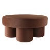 Brown velvet-effect fabric pouffe | Leopold Collection