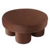 Brown velvet-effect fabric pouffe | Leopold Collection
