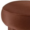 Brown velvet-effect fabric pouffe - Leopold Collection