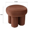 Brown velvet-effect fabric pouffe - Leopold Collection