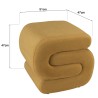 Pouf en tissu effet velours jaune moutarde | Collection Leopold