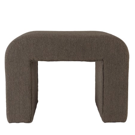 Pouf en tissu petite bouclette taupe foncé | Collection Leopold