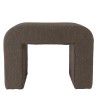 Pouf en tissu petite bouclette taupe foncé | Collection Leopold