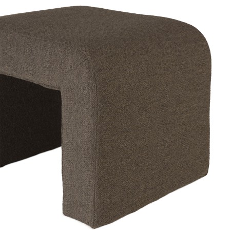 Dark taupe small loop fabric pouffe | Leopold Collection