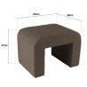 Dark taupe small loop fabric pouffe | Leopold Collection