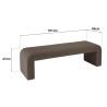 Dark taupe small loop fabric bench | Leopold Collection