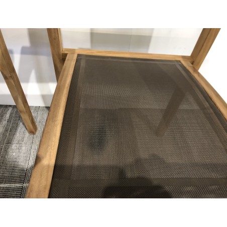 SECONDE MAIN - Lot de 2 fauteuils empilables textilène couleur taupe