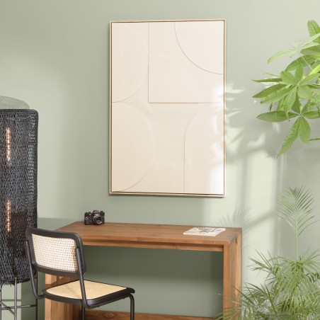 SECONDE MAIN - Décoration murale formes abstraites beiges en relief