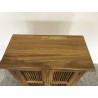 SECONDE MAIN - Meuble de rangement marron 2 portes persiennes bois Teck