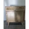 Buffet couleur naturelle 2 tiroirs 2 portes bois cannage | Seconde Main