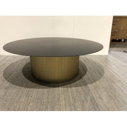 Table basse ronde 110x110cm plateau en fer noir | Seconde vie
