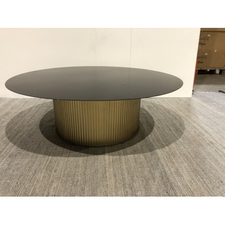 Table basse ronde 110x110cm plateau en fer noir | Seconde vie