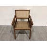 Dark rubberwood armchair with natural rattan backrest and seat | Second Hand