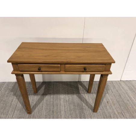 Bureau marron bois Teck 2 tiroirs | Seconde Main