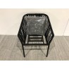Set of 6 Black Corded Chairs with Anthracite Grey Cushions