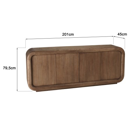 Buffet 4 portes en bois de mindi | Collection Romy | Macabane