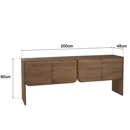 4-drawer sideboard in mindi wood | Romy Collection | Macabane