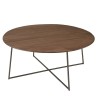 Round coffee table 80x80cm in mindi wood with black metal legs | Romy Collection