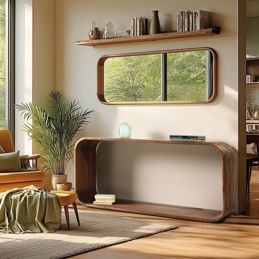 Console design arrondi en bois de mindi | Collection Romy | Macabane