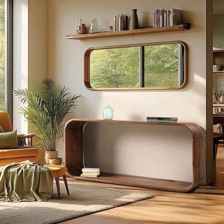 Rounded console table in mindi wood | Romy Collection | Macabane