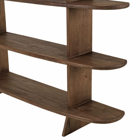 Linear bookcase with 5 shelves in mindi wood | Romy | Macabane