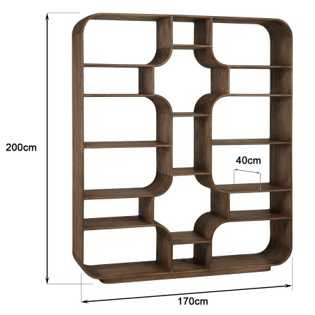 Bibliothèque symétrique en bois de mindi | Collection Romy | Macabane