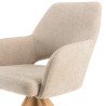 Beige fabric swivel chair with wooden legs | Ugo Collection
