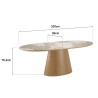 Dining table 200x90cm ceramic top with wooden legs | Ugo Collection