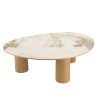 Coffee table 110x80cm ceramic top with light wood legs | Ugo Collection