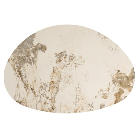 Table basse 110x80cm plateau céramique pieds bois clair | Collection Ugo