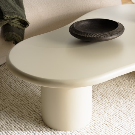 Table basse forme organique couleur beige effet béton | Collection Ugo